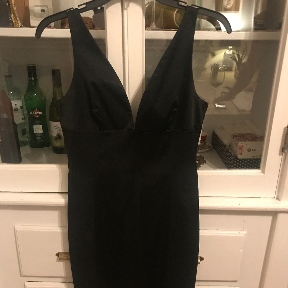 Dolce &Gabanna knee-length, black satin dress-SZ 4